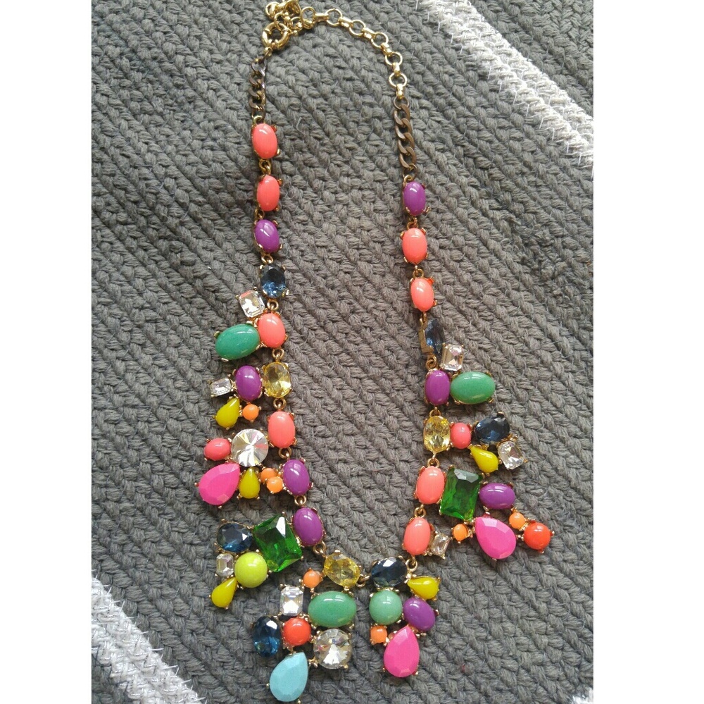 Beautiful multicolor rainbow jewel necklace